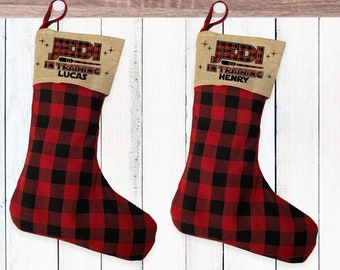 Star Wars Custom Stockings - Personalized Kids Jedi Gift - Plaid Matching Family Stocking Set - Christmas Holiday Decor - Childrens Gifts