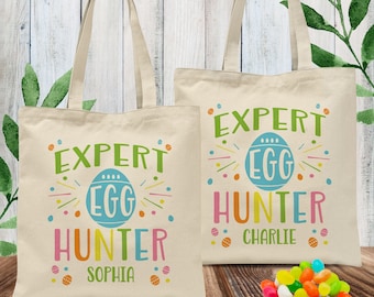 PERSONALISED COTTON EASTER EGG HUNT PARTY BAG GIFT 
