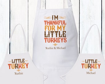 Personalized Thanksgiving Apron - Holiday Aprons for Women - Thanksgiving Decor - Custom Gift for Grandma / Mom - Thanksgiving Hostess Gifts