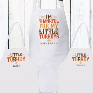 Personalized Thanksgiving Apron - Holiday Aprons for Women - Thanksgiving Decor - Custom Gift for Grandma / Mom - Thanksgiving Hostess Gifts