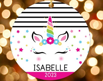 Personalized Girls Christmas Ornaments - Unicorn Ornament for 2023 Christmas