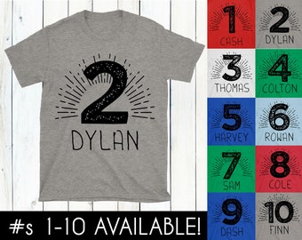 Custom Birthday Shirt, Boys Birthday Shirt, Birthday Shirt for Boys, Personalized Birthday Tee, Number T Shirt for Boys, 2nd 3rd 4th 5th 6th