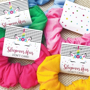 Unicorn Sleepover Scrunchies: Girls Party Favors
