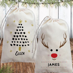 Christmas Gift Bag, Reindeer Gift Bag, Rudolph, Christmas Reindeer, Christmas Gift Wrap