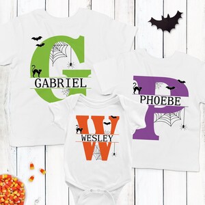 Personalized Kids Halloween Shirt: Monogram Initial Tee