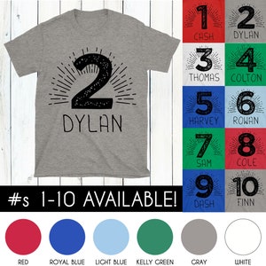 Custom Birthday Shirt, Boys Birthday Shirt, Birthday Shirt for Boys, Personalized Birthday Tee, Number T Shirt for Boys, 2nd 3rd 4th 5th 6th