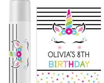 Personalized Unicorn Lip Balm Favors: Birthday Party Stickers