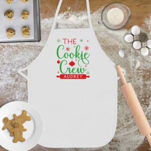 Cookie Crew Christmas Apron Set for Children and Adult Personalized Kids Aprons image 2