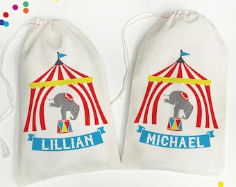 Circus Birthday Favors. Circus Birthday Party Favor Bags, Big Top Circus Personalized Favors