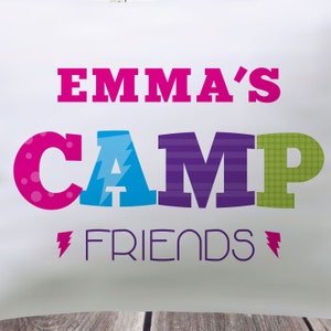 Autograph Pillow Kids Camp Pillowcase Custom Camp Bedding Girls Camp Care Package Gifts Sleepaway Summer Camp Pillow Cover with Name image 3