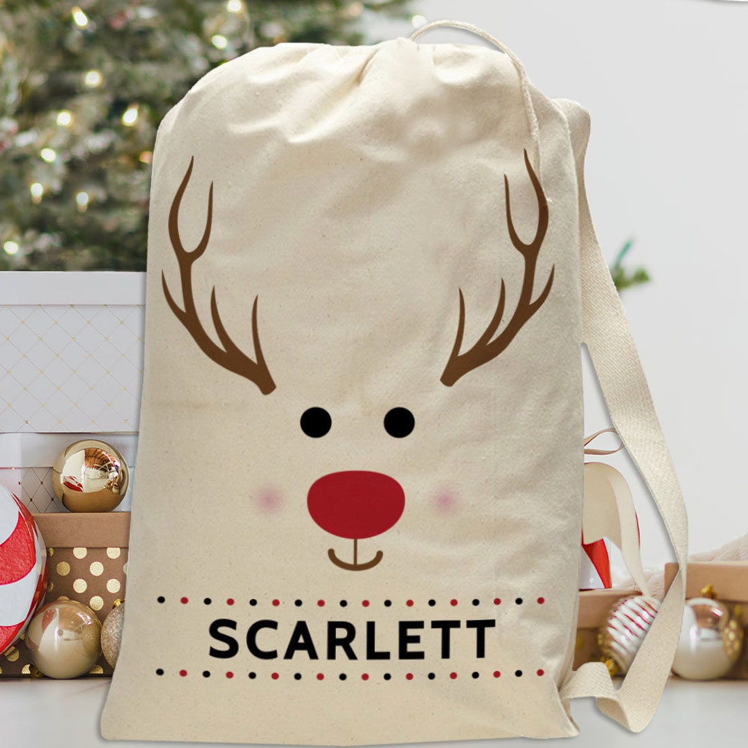 Personalized Santa Sack Reindeer Bag Large Christmas Gift Bags From ...