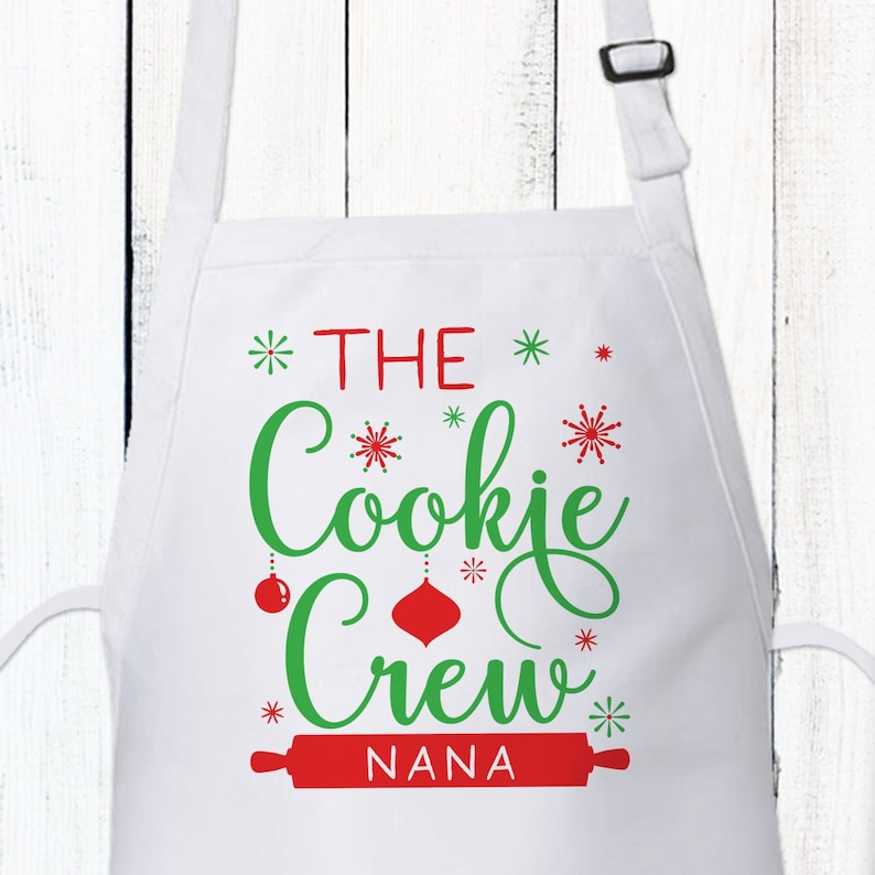 Cookie Crew Christmas Apron Set for Children and Adult Personalized Kids Aprons image 4