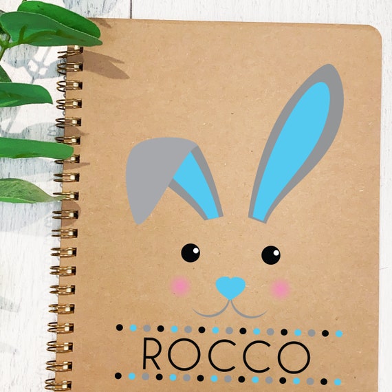 Easter Gifts for Kids - Personalized Notebook - Custom Bunny