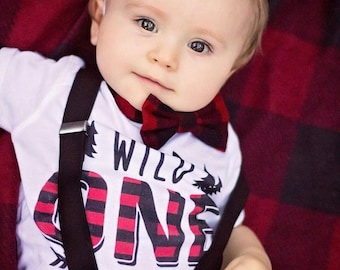 Wild One Birthday Shirt: Custom Plaid Lumberjack 1st Birthday