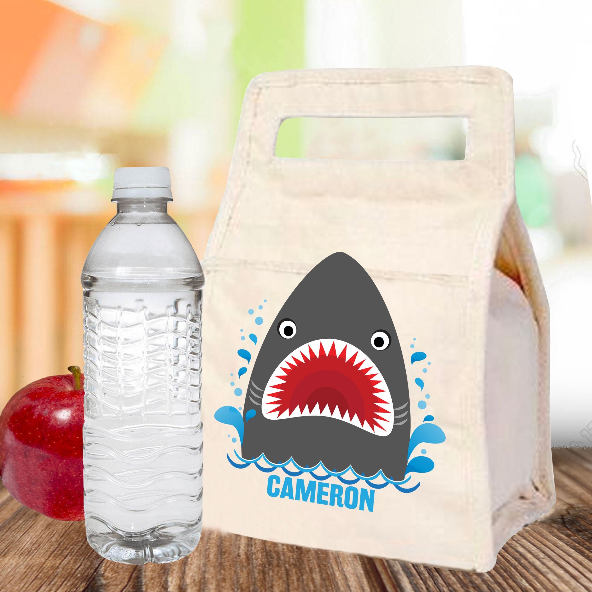 Shark Attack Insulated Kids Personalized Thermal Lunch Box +