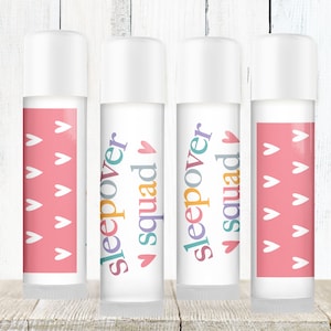 Slumber Party Favors - Sleepover Squad Lip Balm - Tween Girls Sleepover Birthday Party Supplies - Teen Girl Sleep Over Gifts for Guests