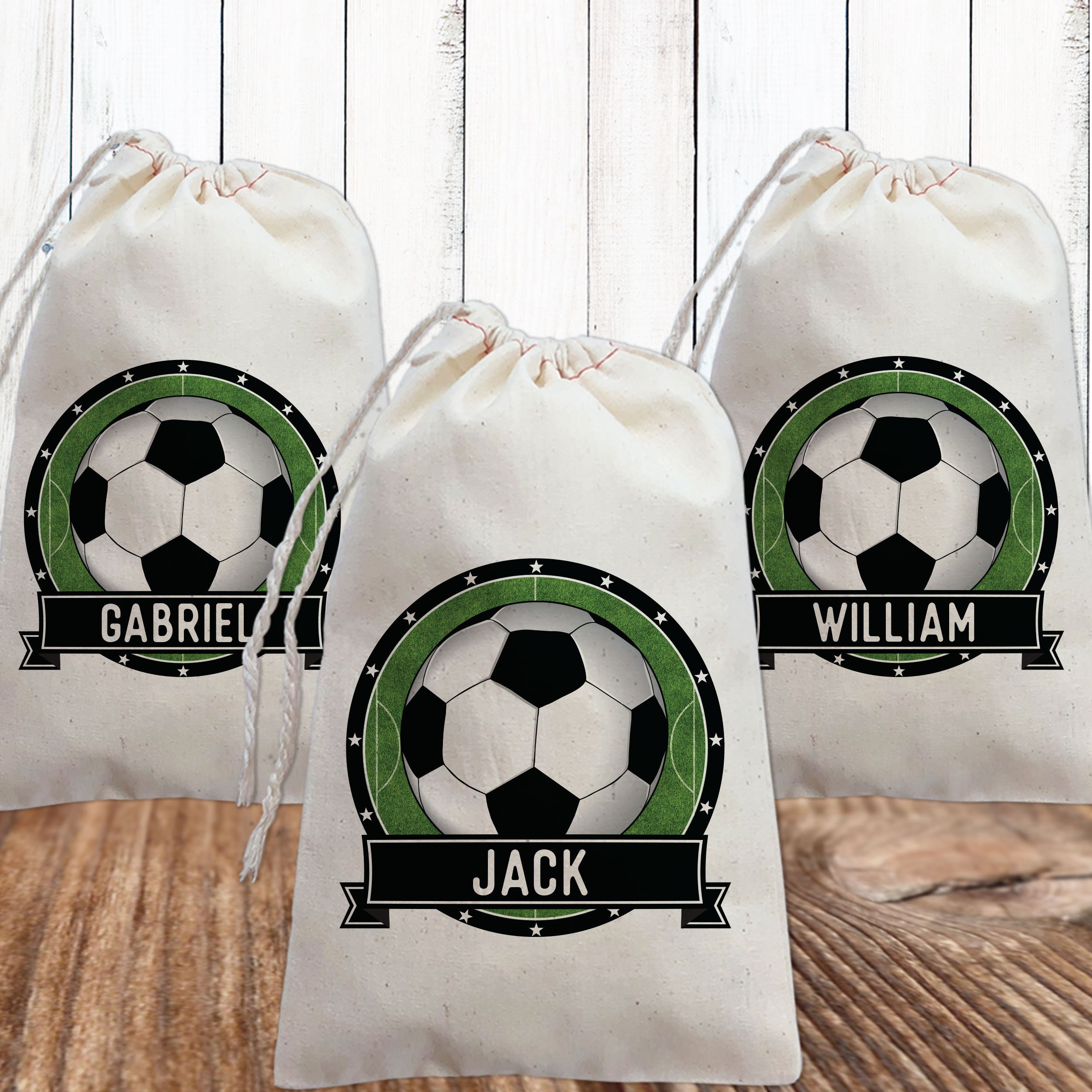 Bolsas de recuerdo de fiesta de cumpleaños de fútbol, bolsa de regalos de  cumpleaños deportiva personalizada para niños, decoración personalizada de  fiesta de fútbol -  España