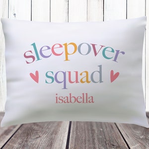 Sleepover Favors - Slumber Party Pillowcases - Personalized Sleepover Squad Pillow Cover with Name - Boho Autograph Pillowcase for Girls