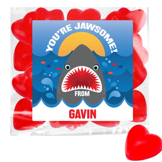 Valentine Stickers for Kids Personalized Boys Valentines Day Favor Labels  Custom Shark Stickers for School Class Valentines Day Party -  Denmark