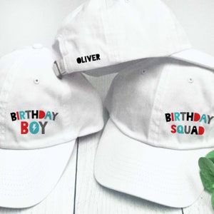 Custom Birthday Boy Kids Hat | Matching Birthday Baseball Hats | Boys Birthday Gift | Birthday Squad Hats | Boys Birthday Favors