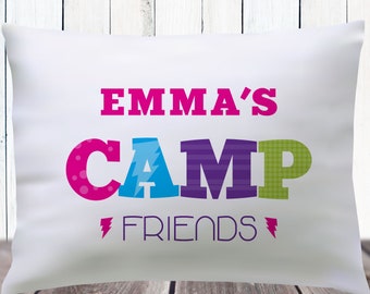 Autograph Pillow - Kids Camp Pillowcase - Custom Camp Bedding - Girls Camp Care Package Gifts - Sleepaway Summer Camp Pillow Cover with Name