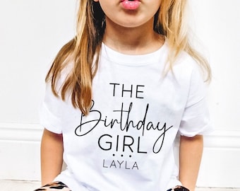 Birthday Girl Shirt - Personalized  Birthday Outfit for Girls - Toddler Girl Birthday Tee with Name - Birthday Photo Outfit for Little Girls