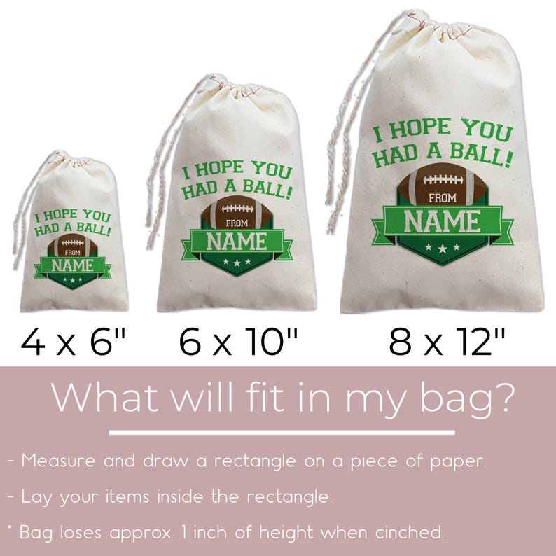 Personalized Football Party Favor Bags | Boys Sports Birthday Goodie Bags Bild 5
