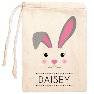 Personalized Easter Tote Bags for Kids Custom Childrens Monogrammed Easter Gift Bags Minimalist Easter Bunny Bags for Boys Girls image 8
