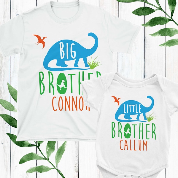 Personalized Big Brother Dinosaur Shirt: Pregnancy Announcement Tee