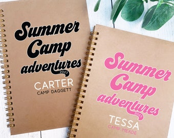 Camp Gifts for Girls - Personalized Notebook - Custom Summer Camp Journal - Kids Name Notebook - Camping Diary - Summer Camp Memories Diary
