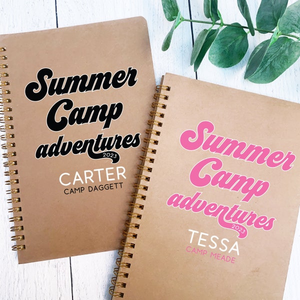 Camp Gifts for Girls - Personalized Notebook - Custom Summer Camp Journal - Kids Name Notebook - Camping Diary - Summer Camp Memories Diary
