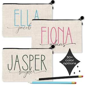 Personalized Kids Pencil Case with Name | Custom Back to School Supplies for Teens and Kids | Birthday Gift for Girls | Custom Pencil Pouch