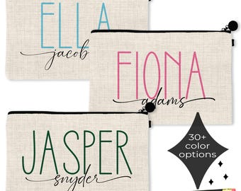 Modern Personalized Name Pencil Case | Custom Pencil Pouch | School Supplies & Teacher Gift