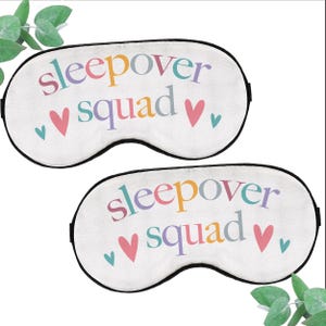 Sleepover Squad Party Favors - Satin Eye Masks for Girls Boho Birthday Slumber Party - Bulk Sleep Masks - Tween Girl Slumber Party Supplies