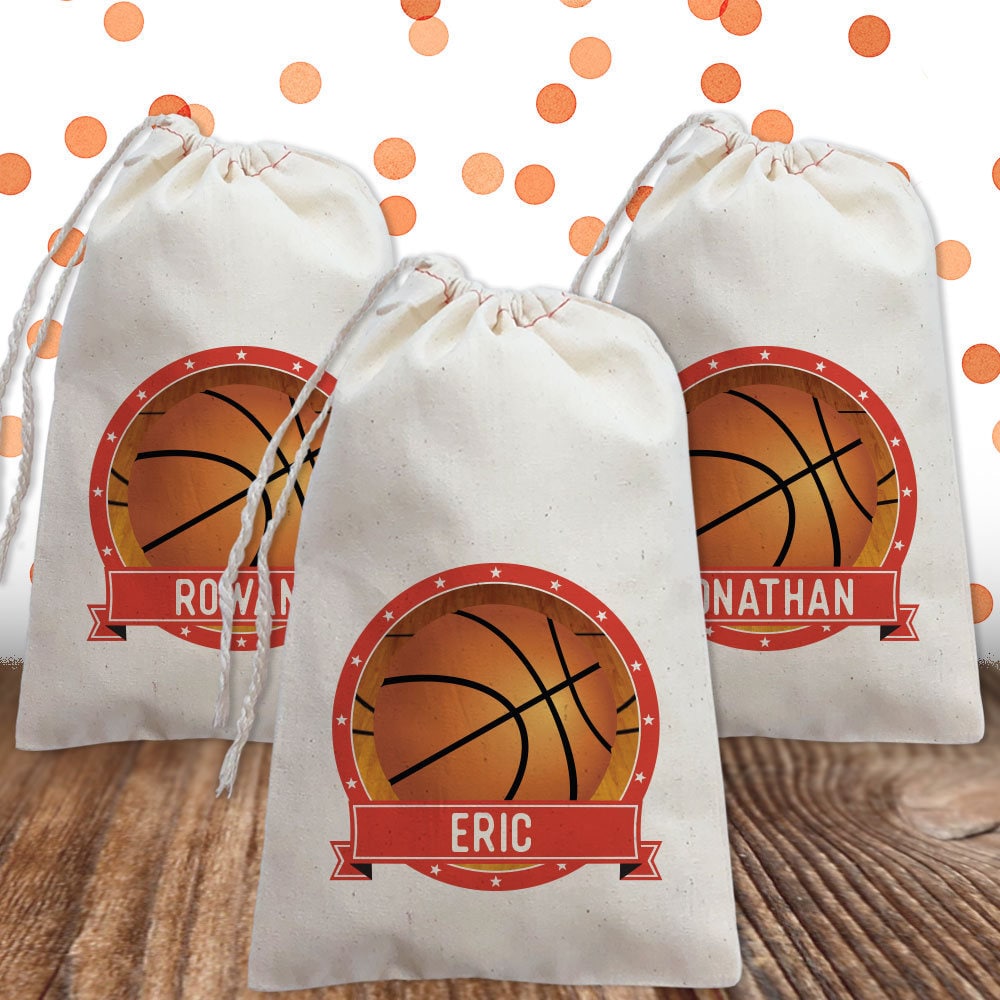 5pcs Basketball-themed Gift Bags For Moon Cake, Candy Or Party Favor