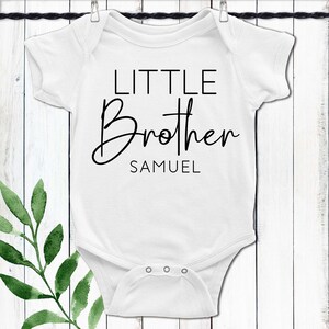 Big Brother Little Brother Shirts with Names Middle Sister Tee Matching Sibling Outfits for Kids Modern Personalized Family Shirt Set image 4