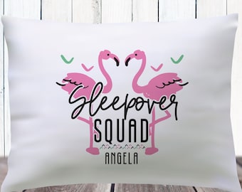 Flamingo Sleepover Pillowcase - Sleepover Squad Party Favors - Personalized Pillowcase - Slumber Party Pillow with Name - Flamingle Birthday