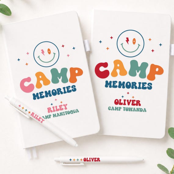 Personalized Camp Notebook with Pen | Summer Camp Memory Journal | Custom Camp Memories Book