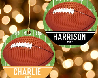 Custom Football Christmas Ornament for Kids - School Team Sports Gift - Personalized 2023 Football Ornament for Boys - Custom Gift for Coach