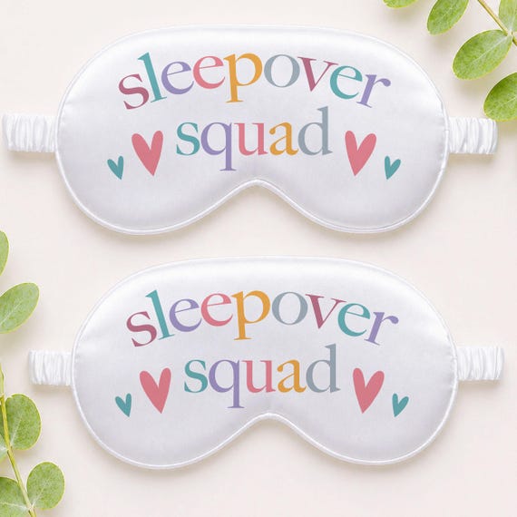 Sleepover Squad Satin Eye Mask | Boho Slumber Party Favor | Girls Sleepover Gift