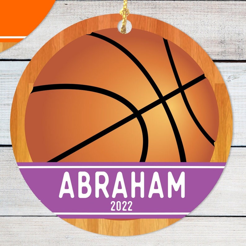 Personalized Basketball Christmas Ornament for Kids, Team Basketball