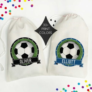 Soccer Birthday Party Favor Bags       Personalized Sports Birthday Goodie Bag for Boys    Custom Soccer Party Decor