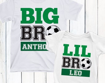 Big Brother Shirt - Soccer Shirts for Little Boys - Big Brother and Little Brother Tees - Matching Brother Outfit - Soccer Baby Announcement
