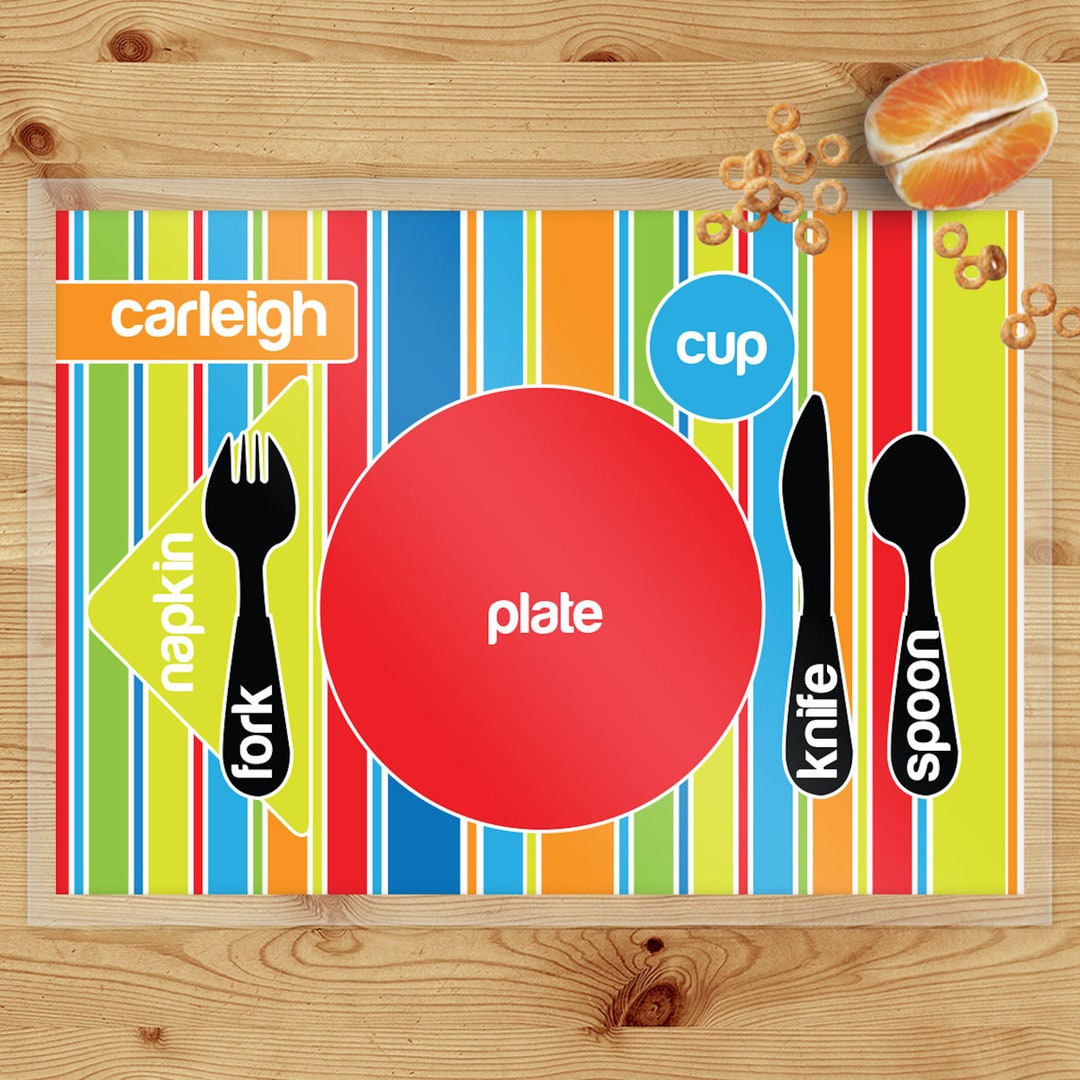 Kids Language Placemat Personalized Laminated Educational Etsy