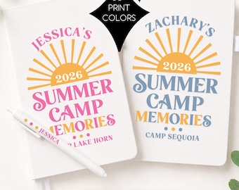Personalized Summer Camp Journal with Pen | Camp Memories Notebook | Custom Camp Memory Book
