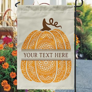 Personalized Pumpkin Garden Flag: Boho Halloween Decor