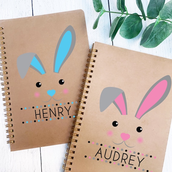 Easter Gifts for Kids - Personalized Notebook - Custom Bunny