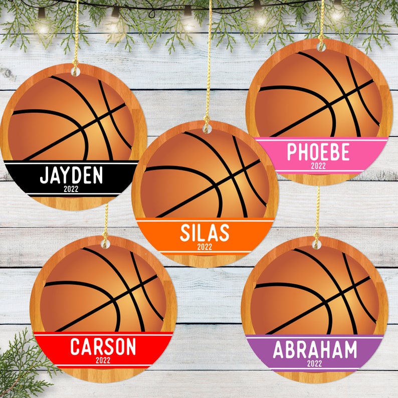 Basketball Christmas Ornament 2023 Keepsake Kids Basketball Ornament with Name Holiday Sports Gifts for Boys Team Coach Gift Idea image 5