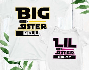 Star Wars Big Sister Shirt, Star Wars Little Sister Shirt, Star Wars Shirts for Kids, Sibling Tees, Sibling Shirts