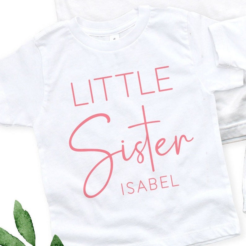 Big Brother Little Brother Shirts with Names Middle Sister Tee Matching Sibling Outfits for Kids Modern Personalized Family Shirt Set image 7